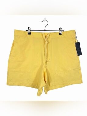 VRST 6” Resort Short Yellow Seersucker Moisture Wicking Shorts Men's Size XL